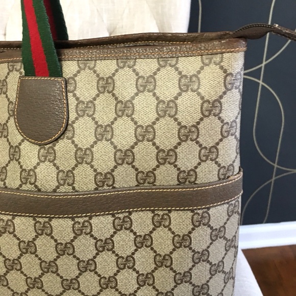 Gucci authentic brown monogram coated canvas large tote bag - Picture 16 of 16